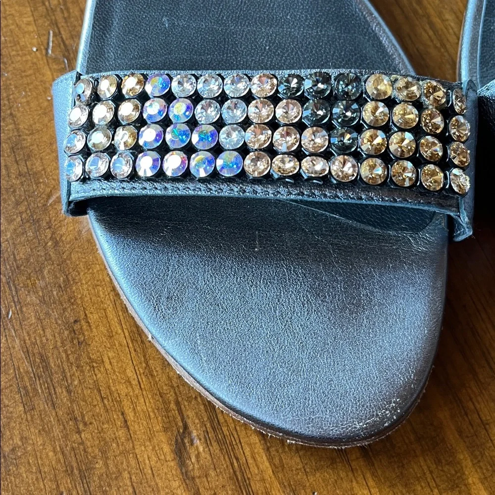 Stuart Weitzman Crystal Jeweled Strap Sandals